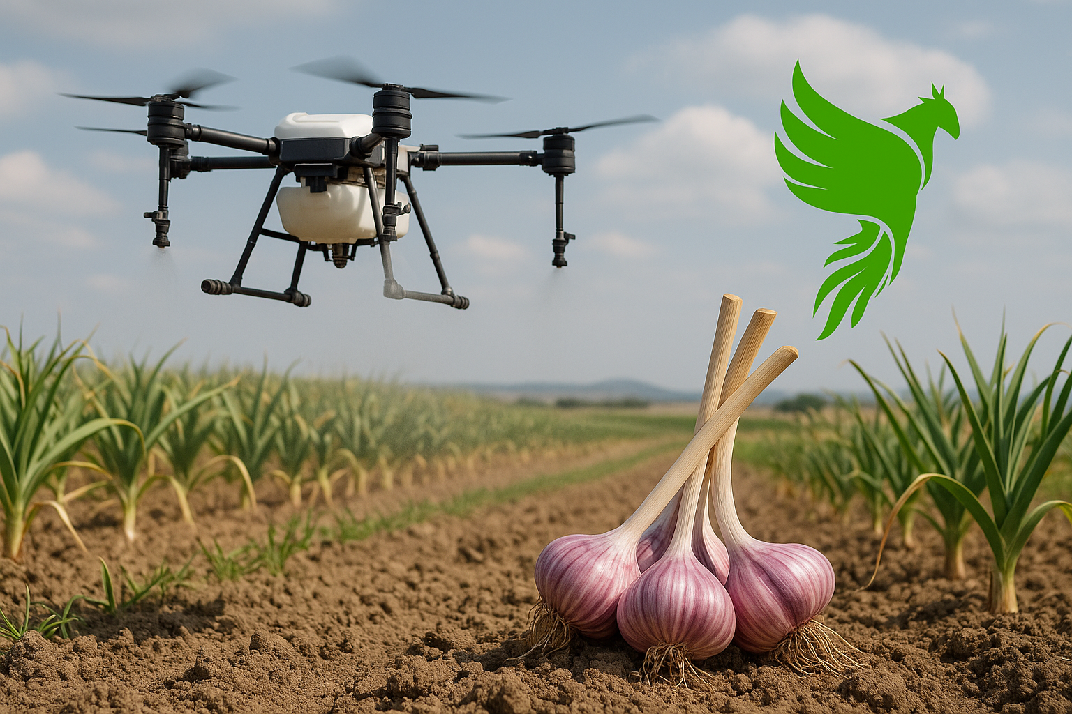 Ajo morado y drones para fumigar: Tratamiento antifúngico eficiente