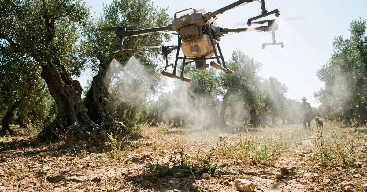 Tratamiento con drones en cultivos dañados por granizo