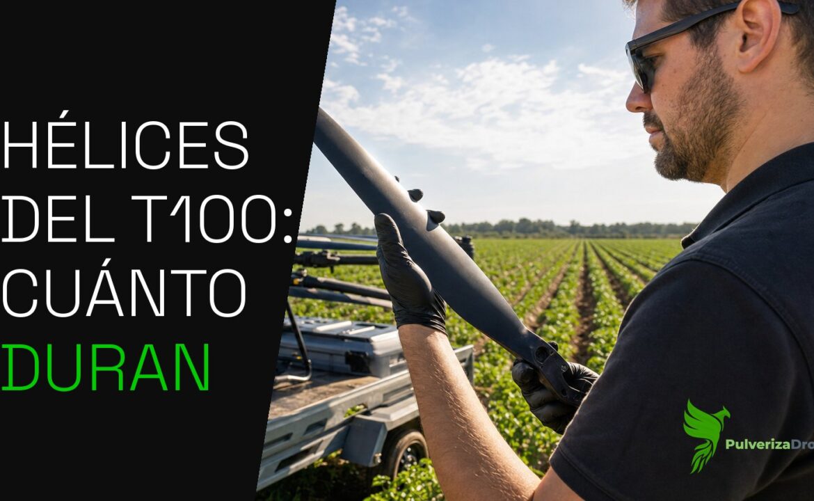Hélices del DJI Agras T100: cuánto duran, CW y CCW, y qué pasa si montas una no original
