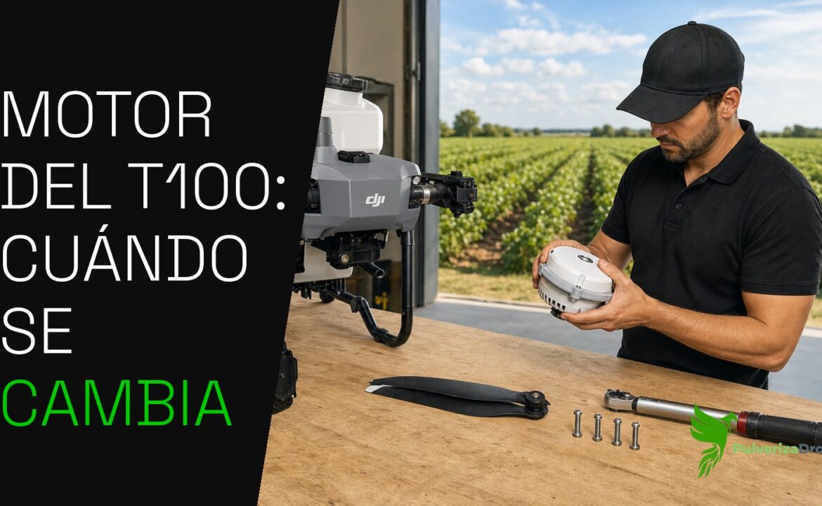 Motor del DJI Agras T100: cuándo se cambia, cuál es el original y cómo montarlo