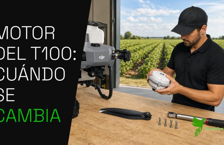 Motor del DJI Agras T100: cuándo se cambia, cuál es el original y cómo montarlo